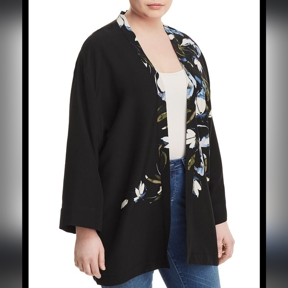 Vince Camuto open cardigan kimono women L floral romantic cottage core Y2k Boho